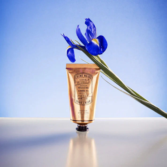 Close-up of Panier des Sens hand cream tube.