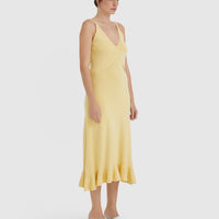 Maize Blair Frill Hem Slip Dress with sleek slip bodice and frill hem.