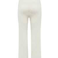 Back view of white wool pants perfect for summer.