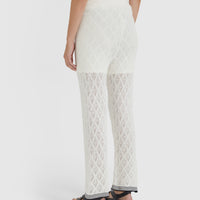 back view of wool white lace pants