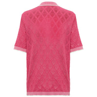 Close-up of the back view of the Chiara Lace Stitch Top.