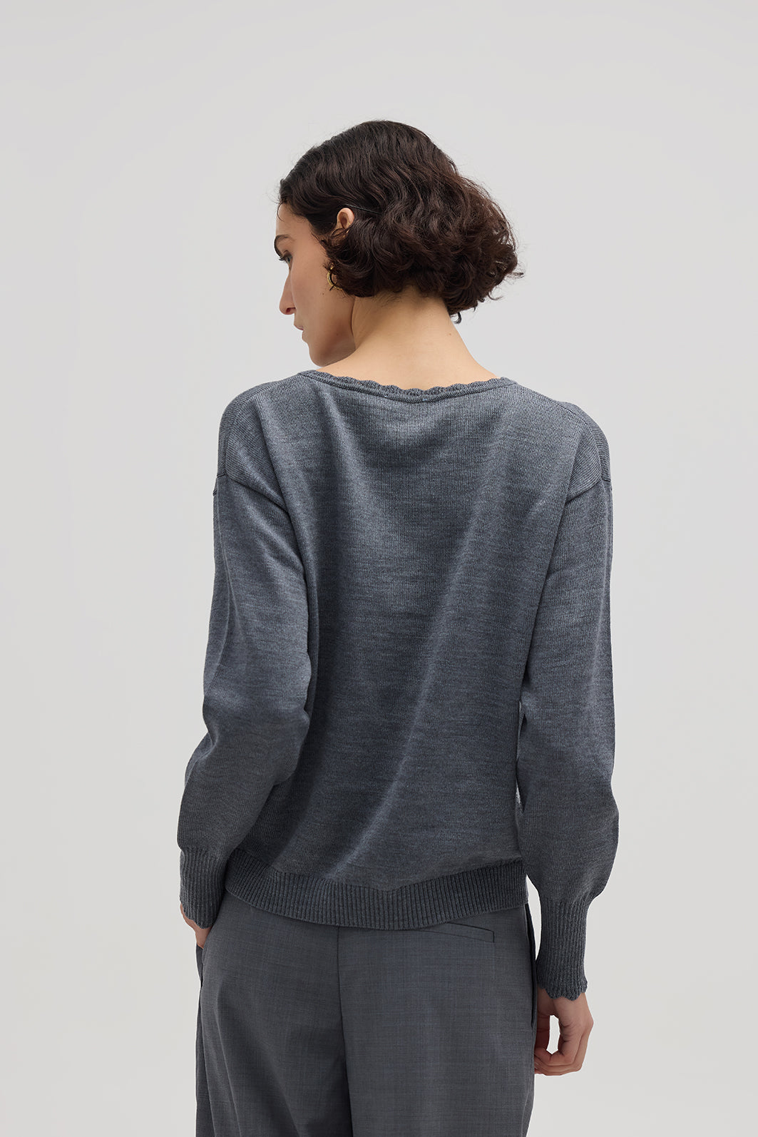 Ladies Wool Sweater in Grey – stylish, warm, and perfect for layering