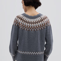 Classic Fair Isle Pattern Sweater – elegant and cozy Merino wool sweater for women