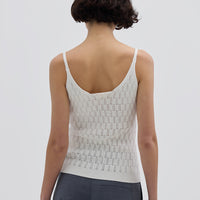 Ladies Merino Cami in Cream styled with knit skirt – classic and refined outfit