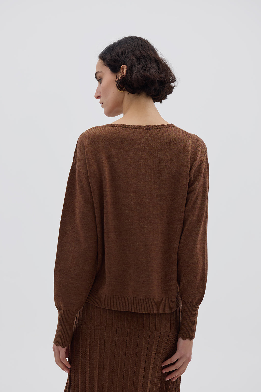 Ladies Wool Sweater styled with denim – warm and stylish pure wool jumper for everyday wear