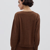 Ladies Wool Sweater styled with denim – warm and stylish pure wool jumper for everyday wear