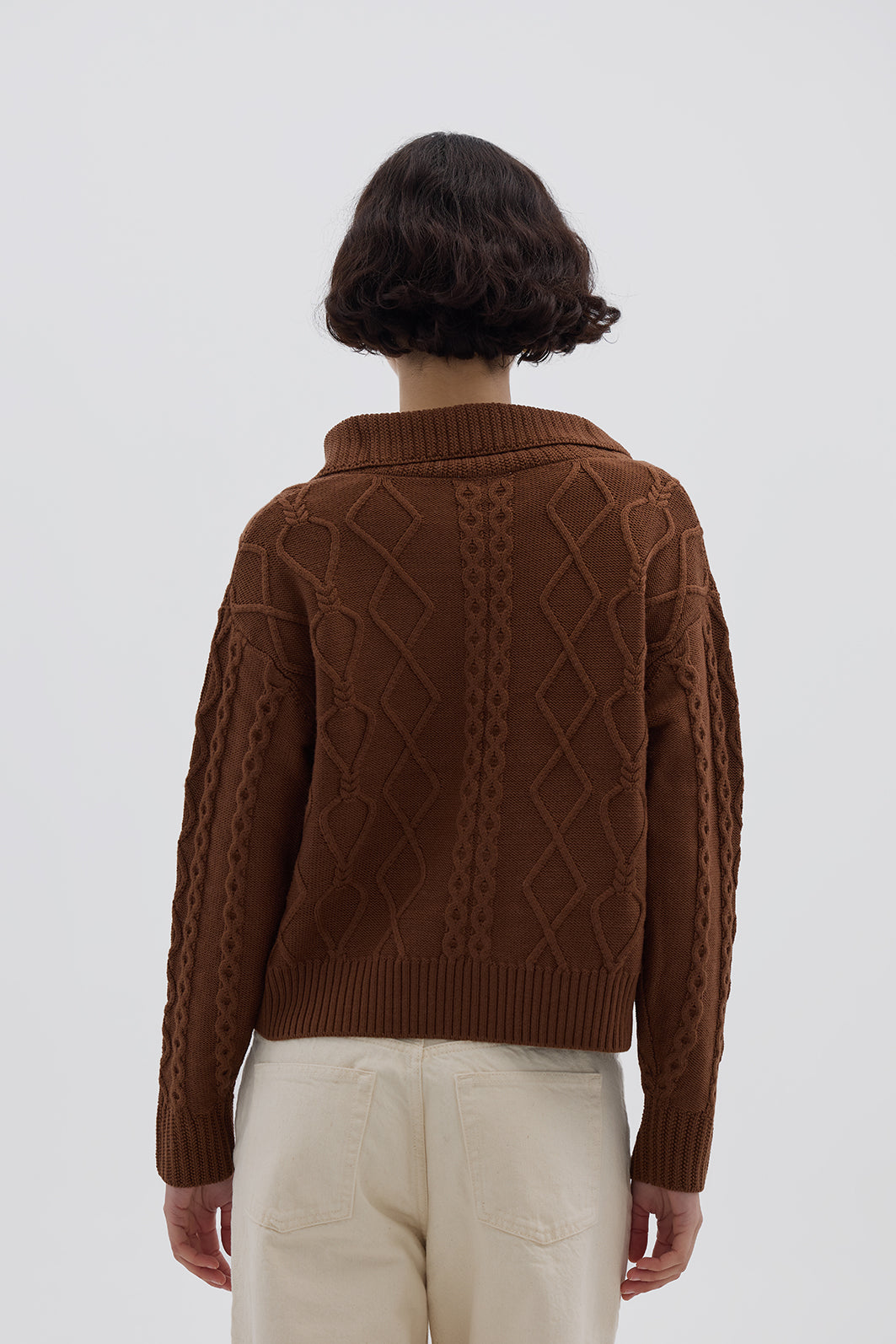 Ladies Wool Jumper in Brown – warm and breathable pure Merino wool knit