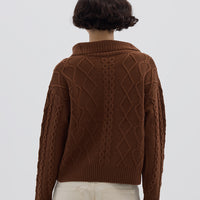 Ladies Wool Jumper in Brown – warm and breathable pure Merino wool knit