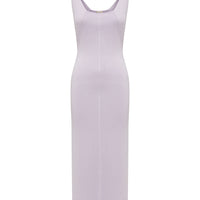 Lilac Jessica Tank Wool Dress with contrasting ribbed detailing.
