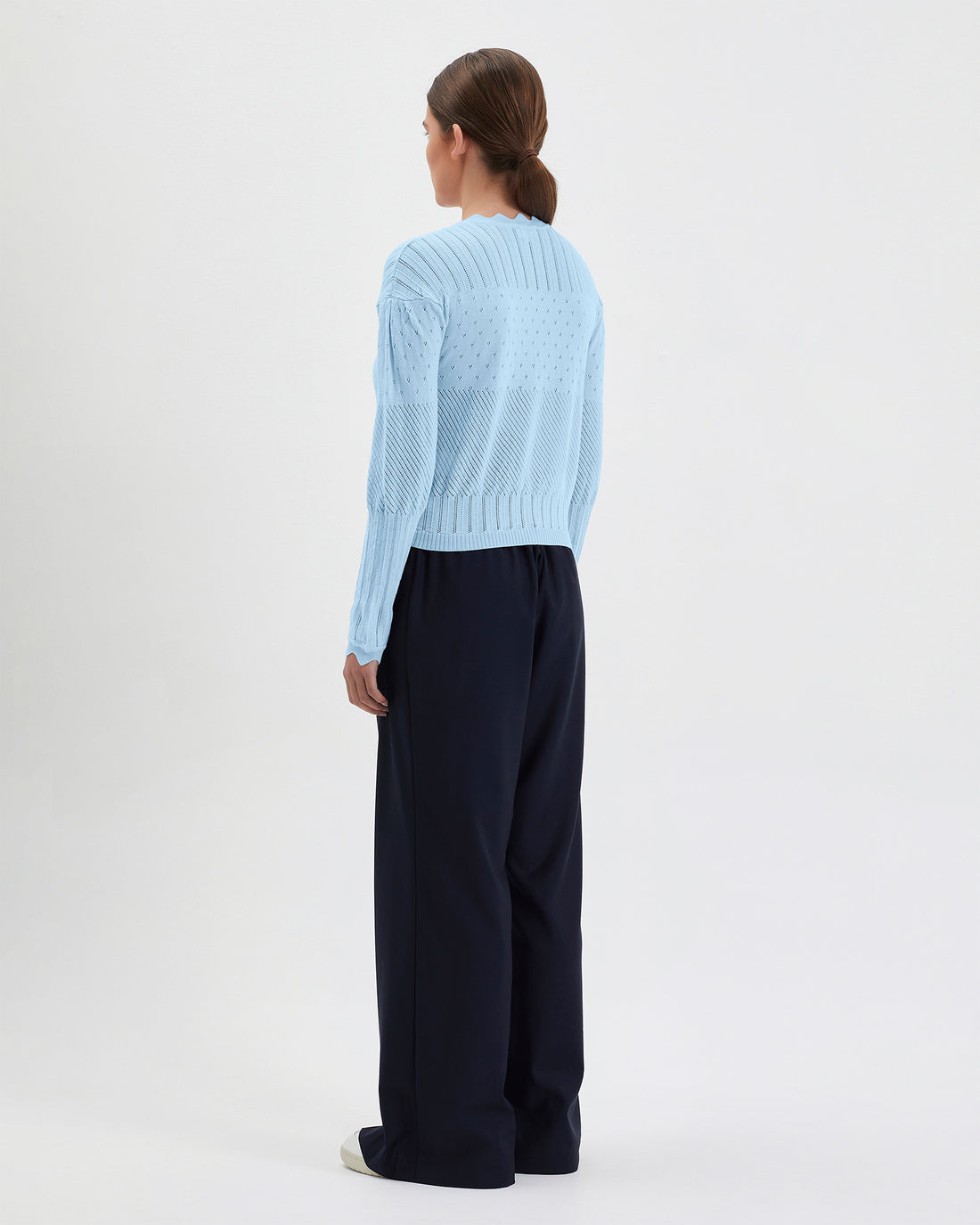 Stylish sea foam Elle cardigan in soft Merino wool