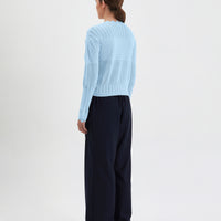 Stylish sea foam Elle cardigan in soft Merino wool