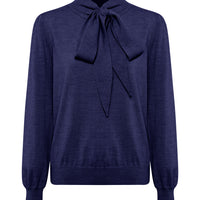 Close up of the Jacqueline Bow Merino wool sweater