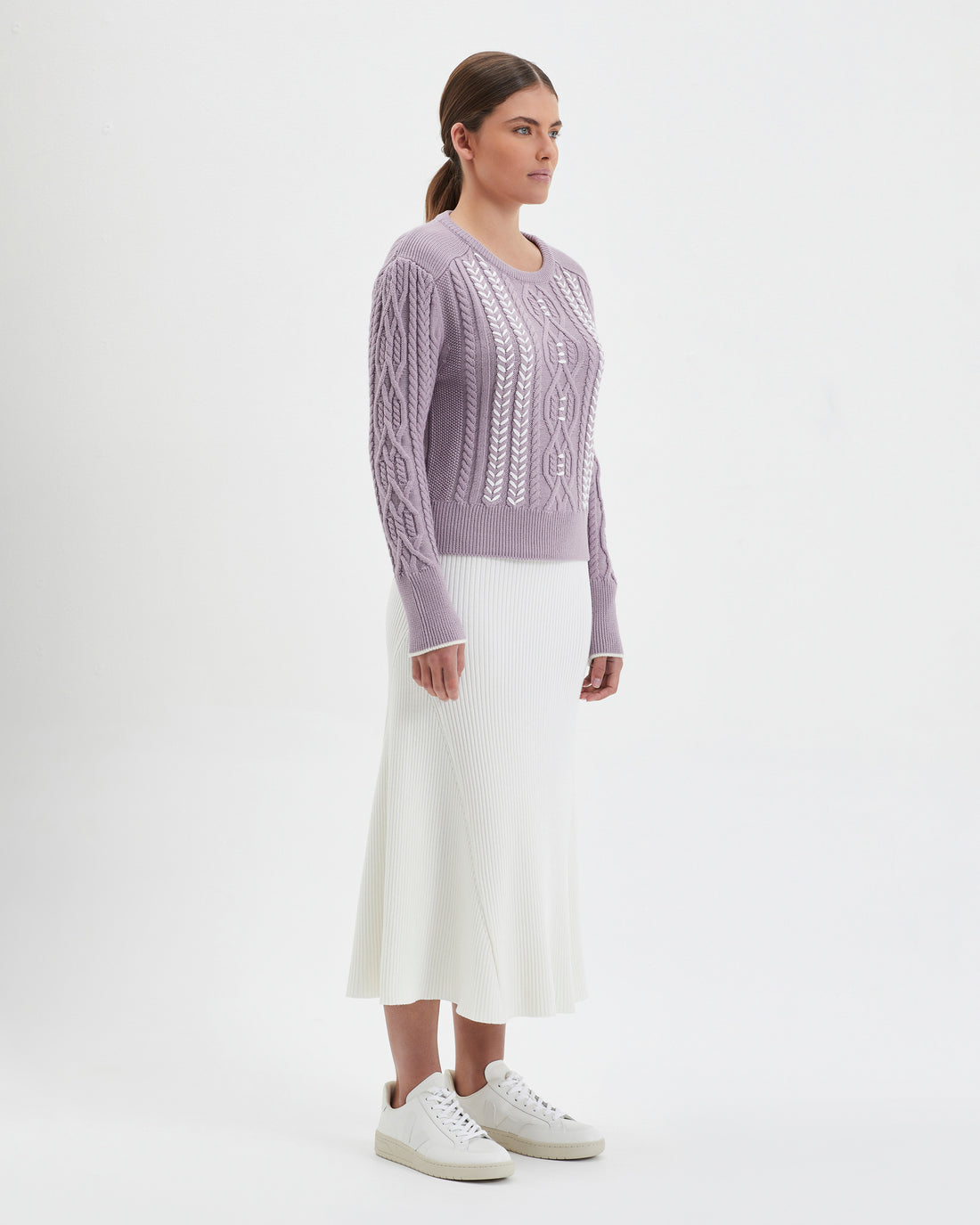 Stylish rose Ebony sweater in soft Merino wool