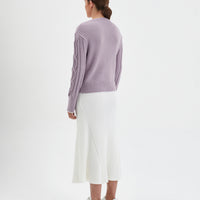 Elegant rose Merino wool sweater for versatile wear