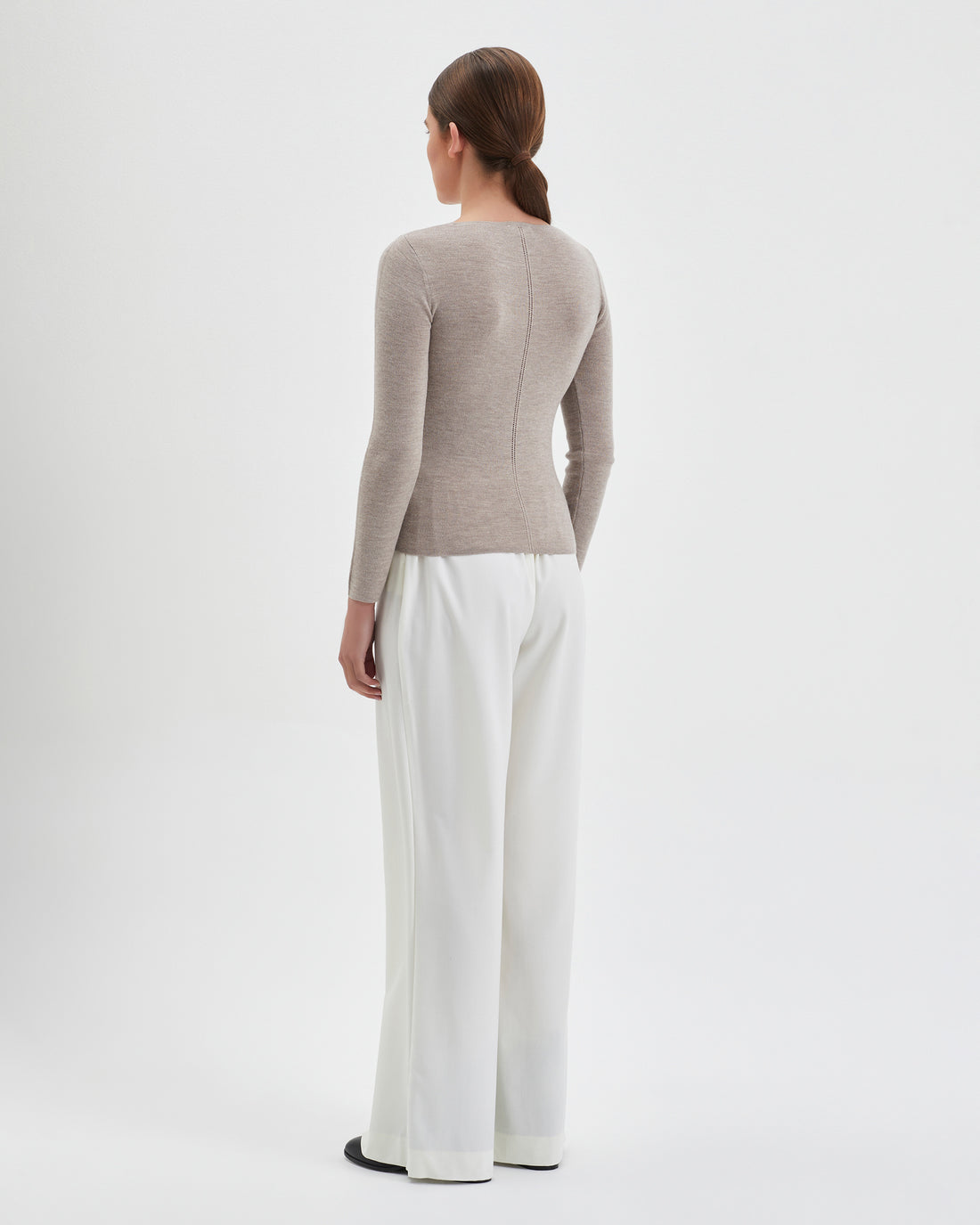 Stylish Bracken Melange skivvy top crafted from soft Merino wool, ideal for versatile wear