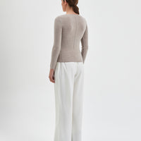 Stylish Bracken Melange skivvy top crafted from soft Merino wool, ideal for versatile wear