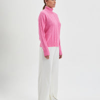 Cozy candy-colored Quirindi cable knit in wool