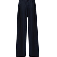 Close up back view of wool dress navy pants