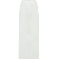 Close up back view of white dress wool pants.