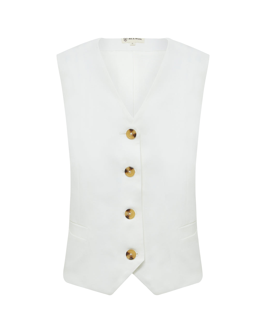 Tailored wool vest in Merino wool for versatile, modern layering.