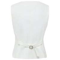 Back view of tailored ladies Merino wool top with sleek design.