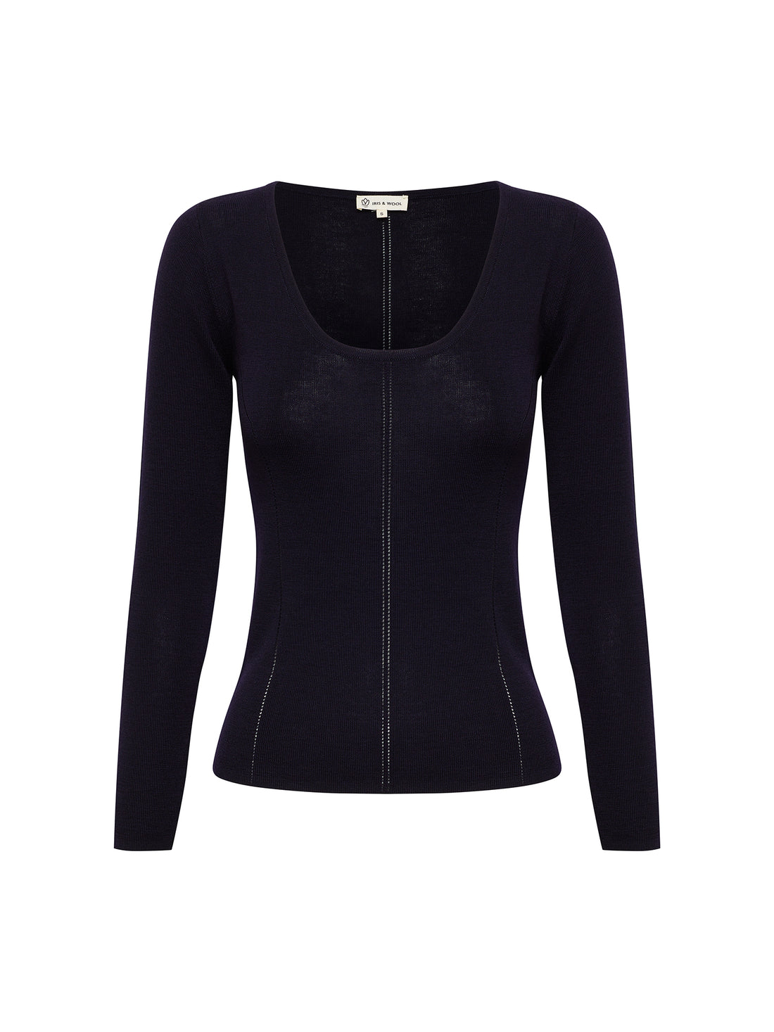 Black Merino wool skivvy top for versatile layering