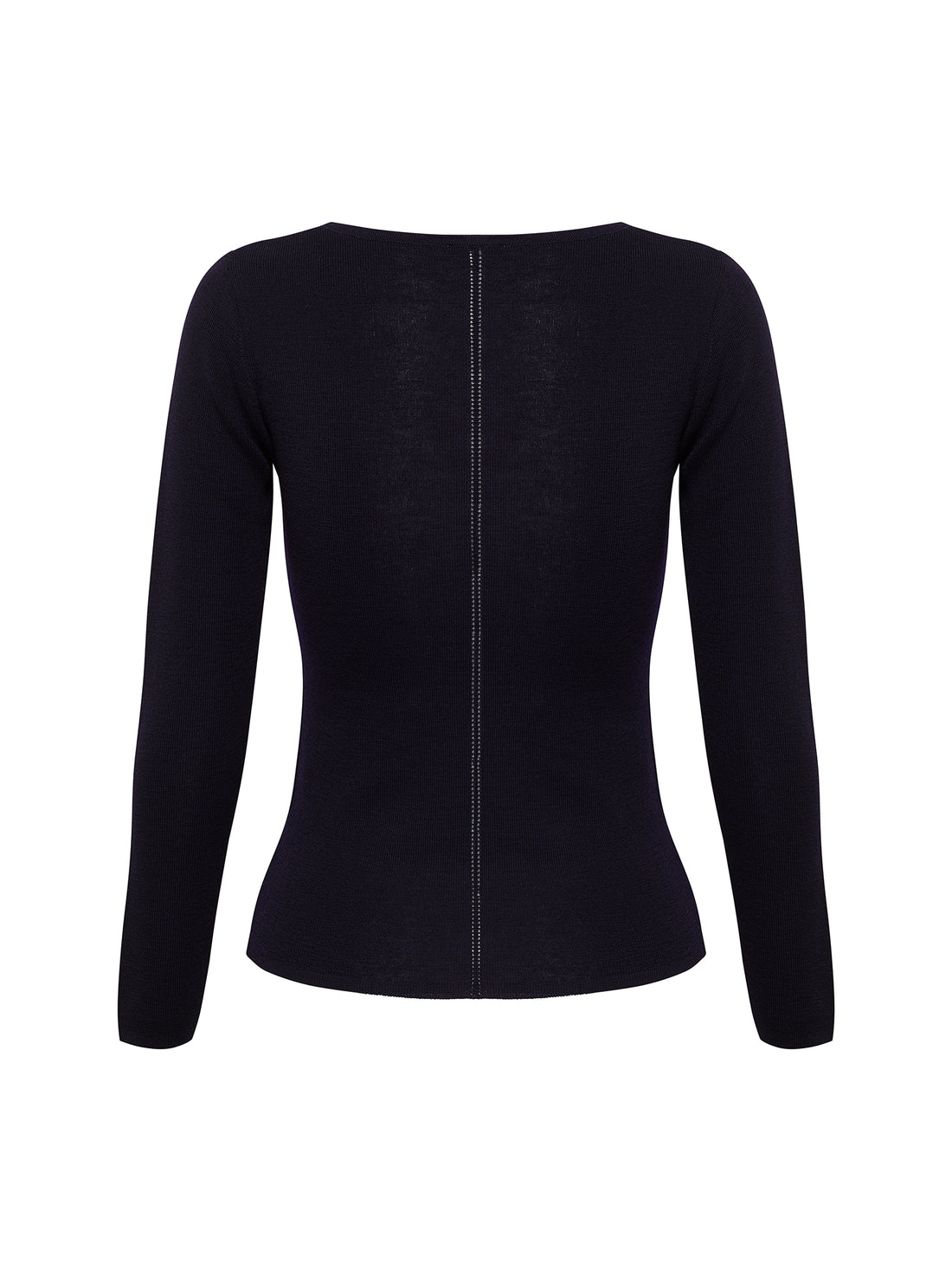 Classic black skivvy top in soft Merino wool for seasonal style
