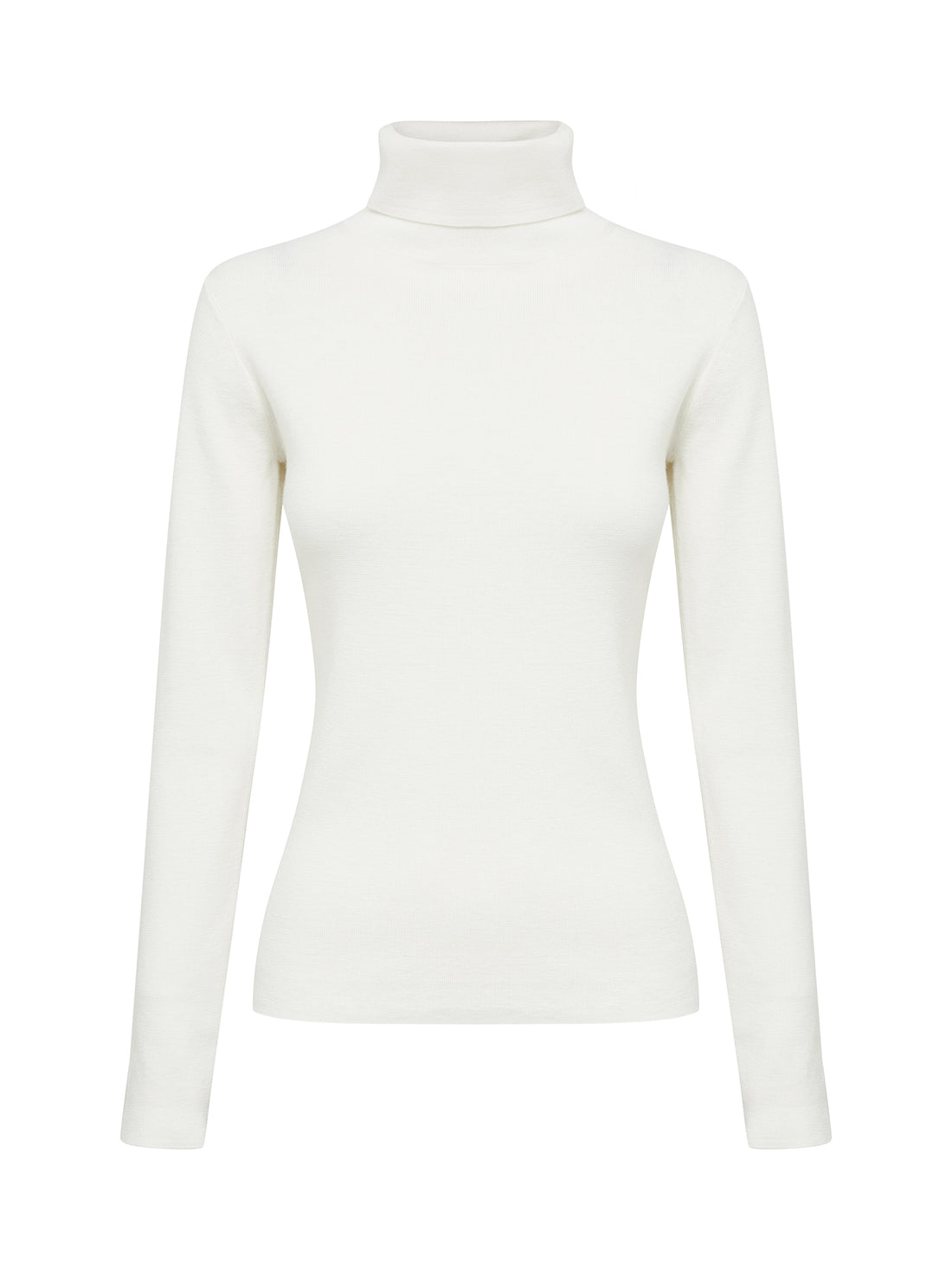 Ivory Merino wool roll neck turtleneck sweater