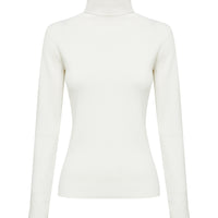 Ivory Merino wool roll neck turtleneck sweater