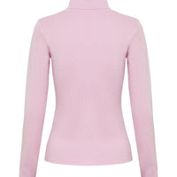 Soft Merino wool roll neck in pink for seasonal style