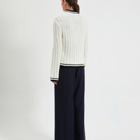 Elegant crew-neck wool jumper crafted from Australian Merino wool, ideal for layering.