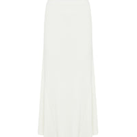Close up of midi wool skirt