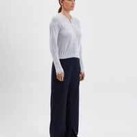 Elegant pearl Elle cardigan in soft Merino wool