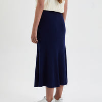 A-line flared merino wool skirt
