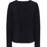 Back view of the black Merino wool sweater