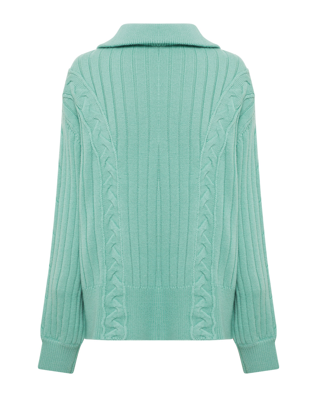 back view of half zip sweater made from Australian Merino Wool.