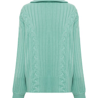 back view of half zip sweater made from Australian Merino Wool.
