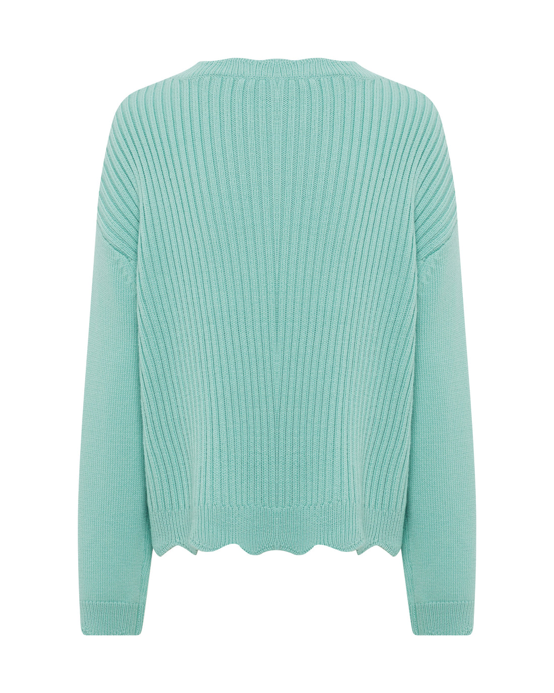 The sweater has a relaxed fit, offering comfort and effortless style for cool weather days
