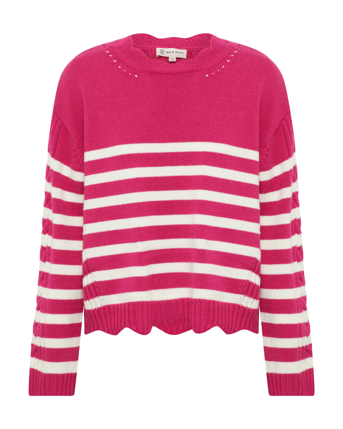 STRIPED SCALLOP SWEATER