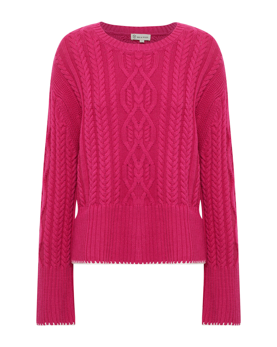 Close up of the pink Merino wool sweater