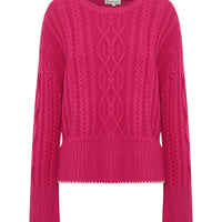 Close up of the pink Merino wool sweater