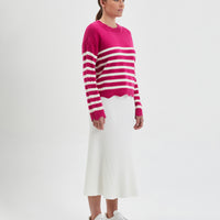 STRIPED SCALLOP SWEATER