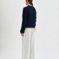 Elegant crew-neck wool jumper crafted from Australian Merino wool, ideal for layering.