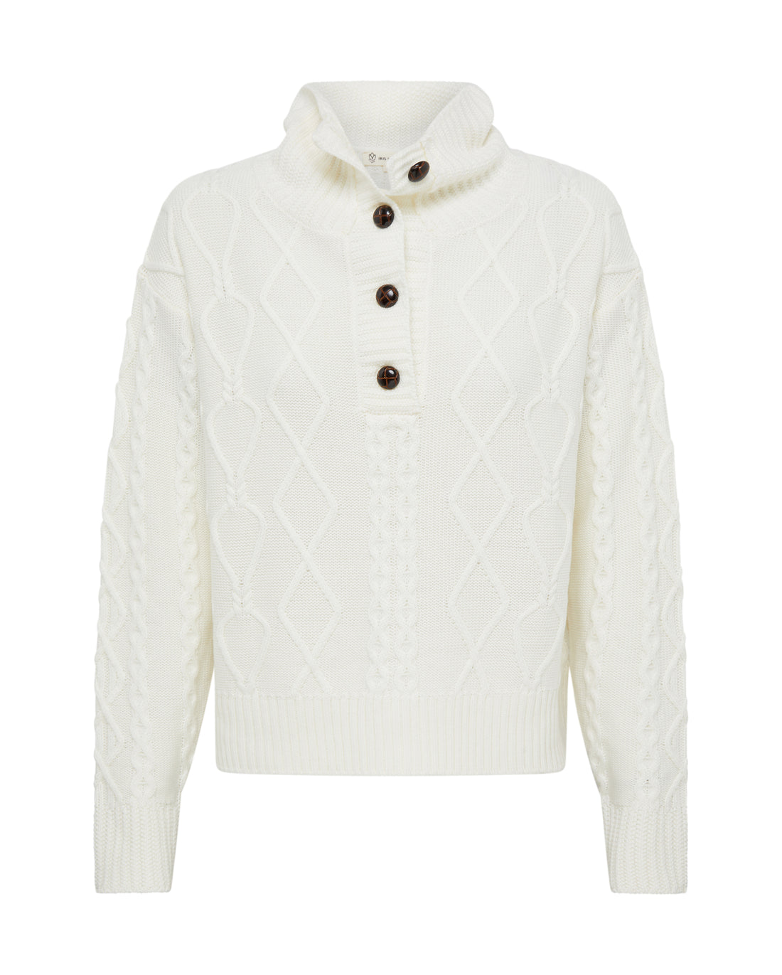 Close-up of Cream Wool Sweater – breathable and ultra-soft pure Merino knitwear