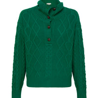 Close-up of Emerald Wool Sweater – soft, breathable, and warm Merino wool knitwear