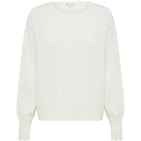 Close-up of Cream Merino Sweater – luxurious pure wool knitwear with a classic fit