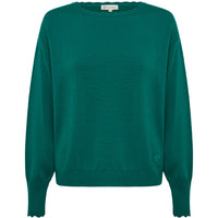 Close-up of Emerald Merino Sweater – breathable and soft pure wool knitwear