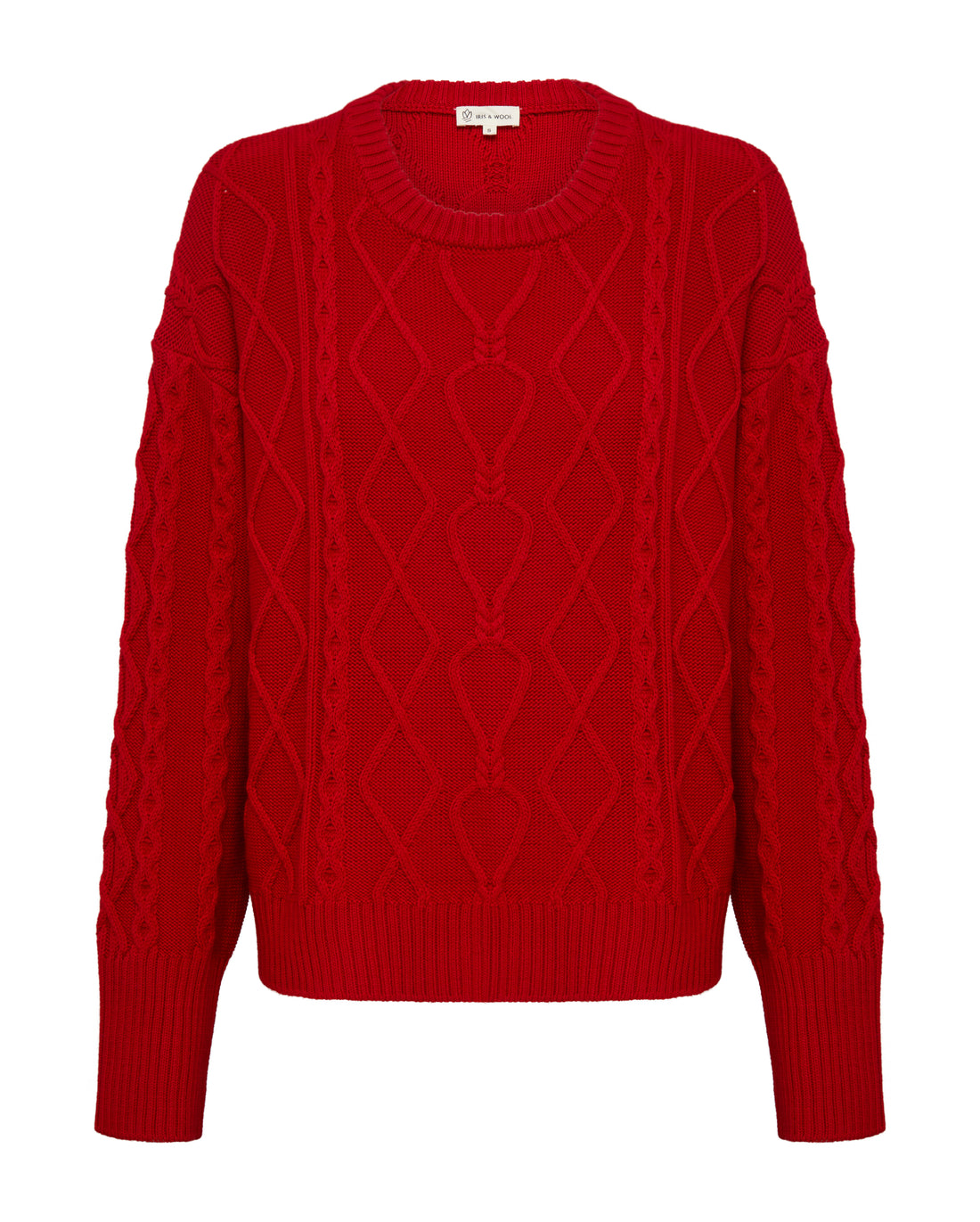 Close-up of Red Wool Sweater – soft and breathable pure Merino wool knit