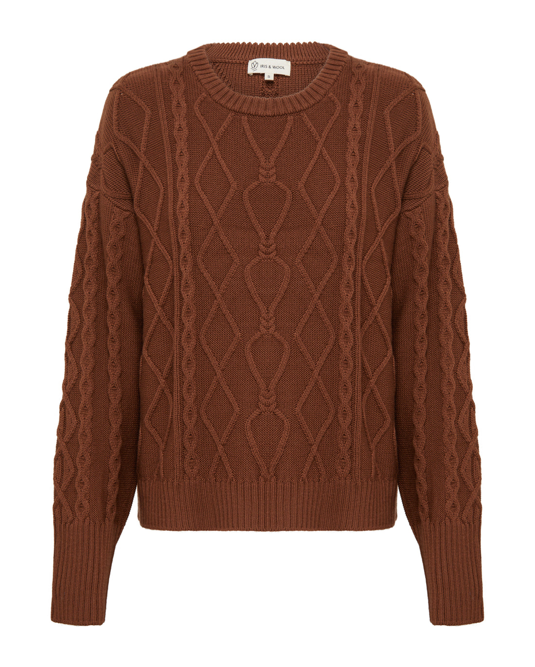 Close-up of Brown Wool Sweater – breathable and soft pure Merino wool knitwear