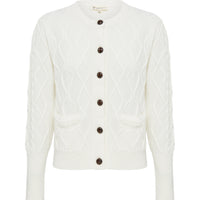 Close-up of Cream Wool Cardigan – soft and breathable pure Merino wool knitwear